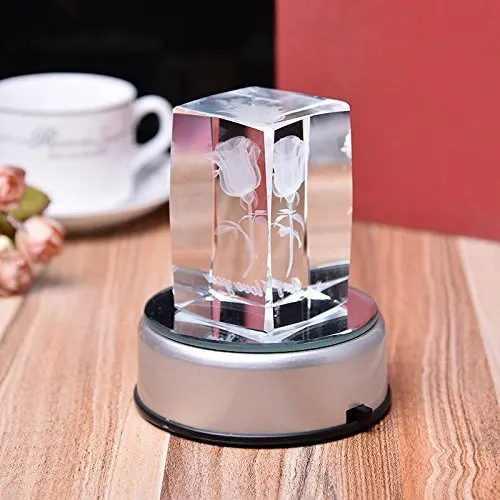 New Models 4 LED Luminous Base Light Colorful Round Stand Base for Cocktail Crystal Glass Transparent Objects Display