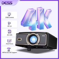 DESS 4K Projector Native Picture Quality 1080P Auto Focus Dual WiFi6 BT5.0 Stable No Delay Home Smart Android Theater Projector