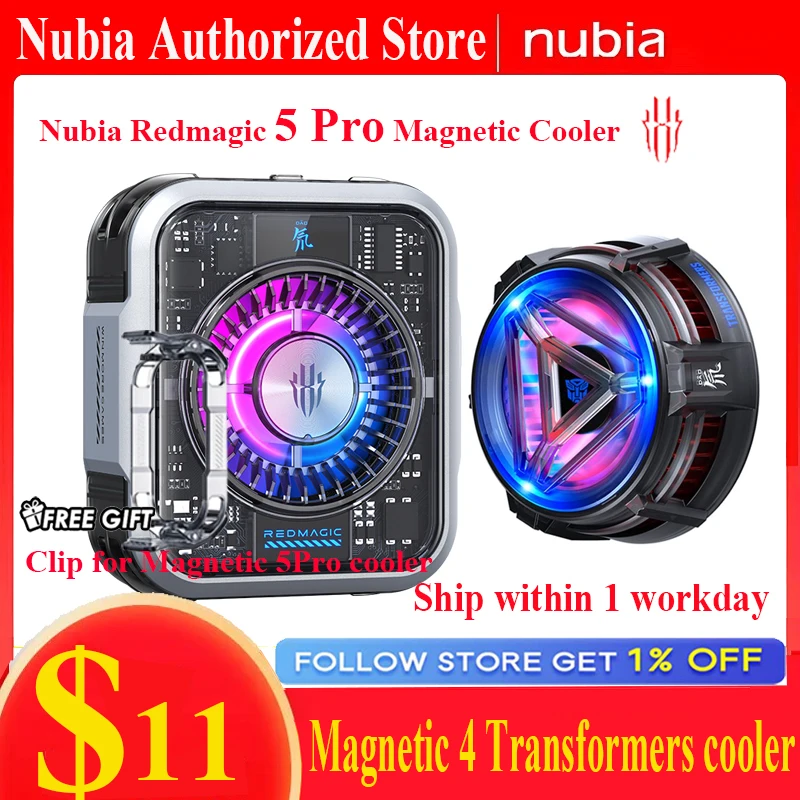 Nubia RedMagic Cooler Magnetic 5 Pro 4 Ice FunCooler RGB LED 36W Semiconductor Heat Dissipation Cooling For Gaming Oneplus Phone