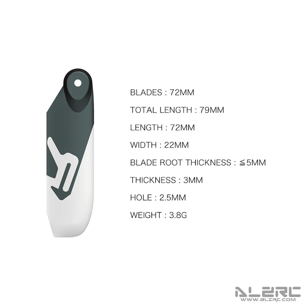 ALZRC Neue R Serie 360 MM 380 MM 420 MM 520 MM 700 MM Carbon Faser Haupt Schwanz paddle Für Alzrc 420 R42 RC Hubschrauber Extreme 3D Flug – Detail 8