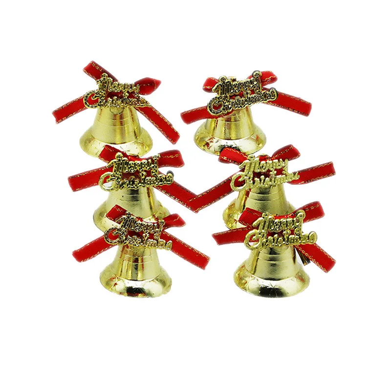 

(6pcs/pack)4cm Plastic Bell Christmas Tree Hanging Decorations For New Year Celebrations Golden Bell Christmas Bells Decoration
