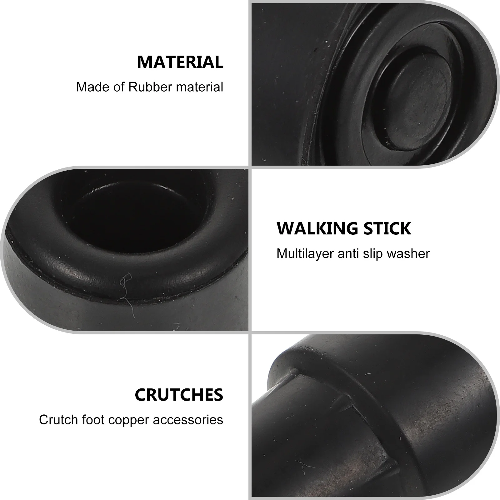 المضادة للانزلاق عكاز قدم وسادة وسادة مطاطية لعصي المشي قبضة دائمة على الأسفلت الخرساني الرطب الأوساخ المسنين دعم العكاز حصيرة #3