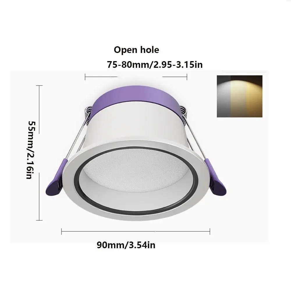 دائم 7 واط LED COB النازل المضادة للوهج راحة مصباح السقف جولة توفير الطاقة بقعة ضوء إضاءة غرفة النوم