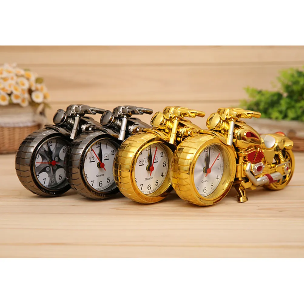 Vintage Motorcycle Alarm Clock Unique Design Quartz Core Accurate Timing Creative Gift for Motor Lovers Home Decoration Battery