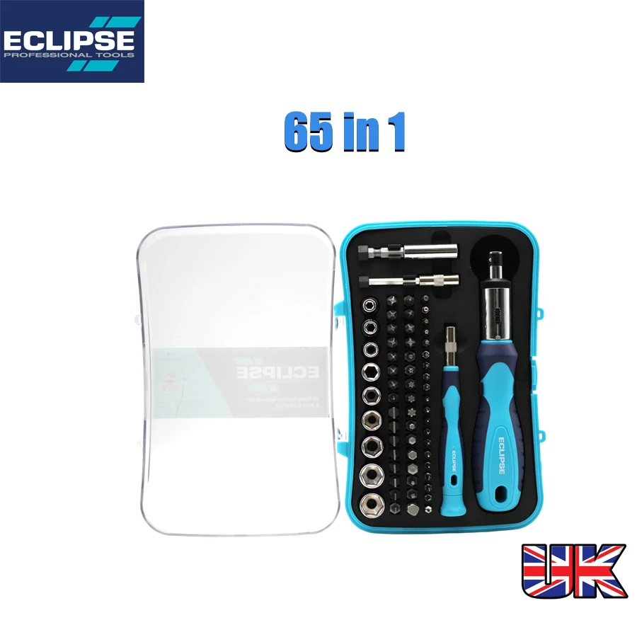 

ECLIPSE 65 in 1 Ratchet Screwdriver Set with Precision Bits Magnetic Screw Driver Kit ERSMS65PS