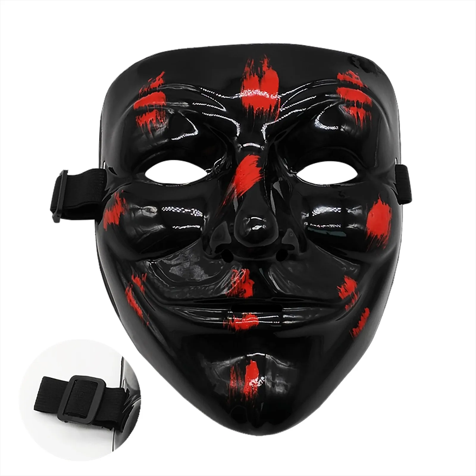 Halloween Masks Hacker Mask Black White V For Vendetta Hackers Cos Mask Halloween Cosplay Party Diy Masks Children Toys Masks view 5
