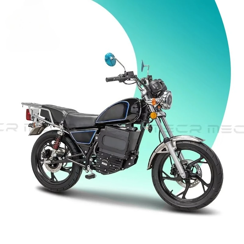 72V High Speed Electric Motorcycle Adult Customizable Retro E-Motorbike with Cargo Rack for Food Delivery & Commute