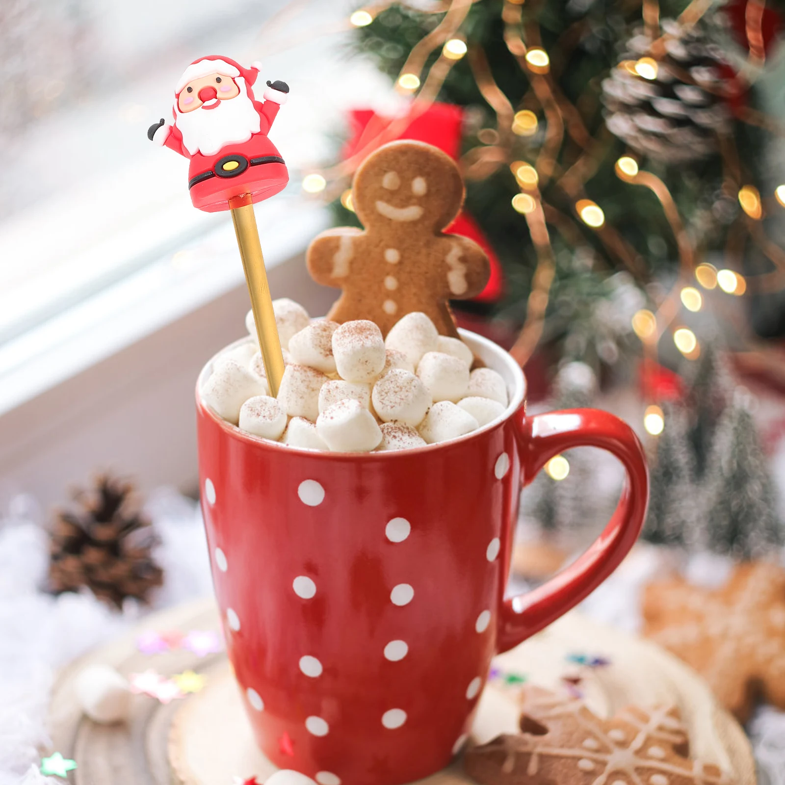 

1Set Christmas Cutlery Set Stainless Steel Dessert Spoon Fruit Fork Xmas Flatware Party Tableware Camping Home Use