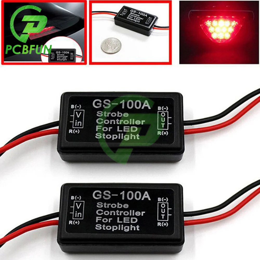 GS-100A Flash Strobe Controller Brake Light Flasher Module for Car LED Brake Stop Light Lamp DC 12-24V 2A 24W