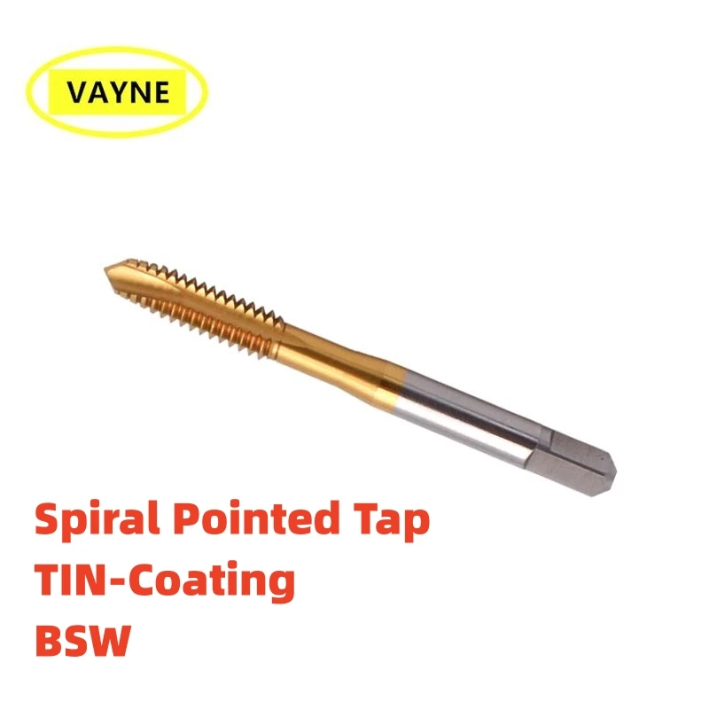 1pcs VAYNE HSSE British system Spiral Pointed Taps Tin Coating BSW1/8-40 3/16-24 3/16-32 5/32-32 7/32-24 7/32-32 1/4-20 5/16-18