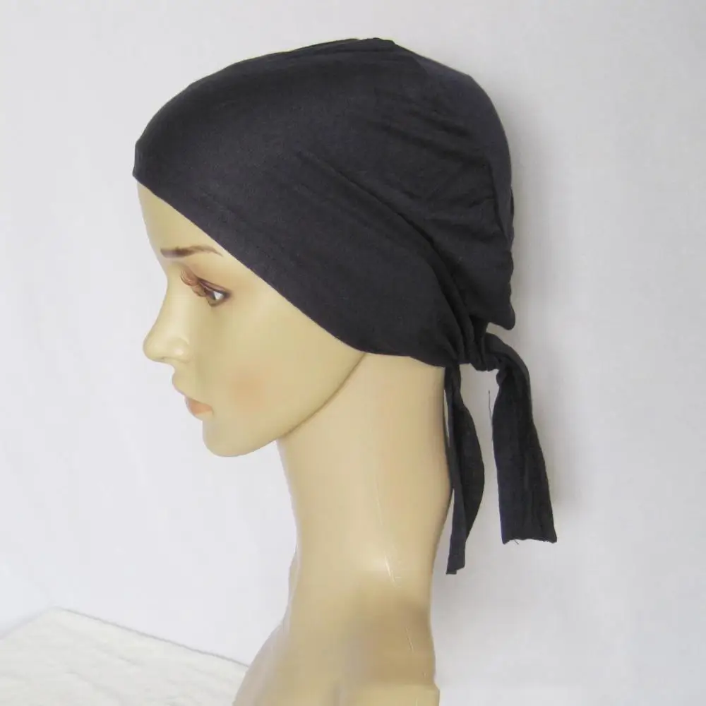 

Хлопковые тюрбаны-подхиджабы для женщин: мусульманские однотонные шапочки под платок, эластичные тюрбаны-мужер