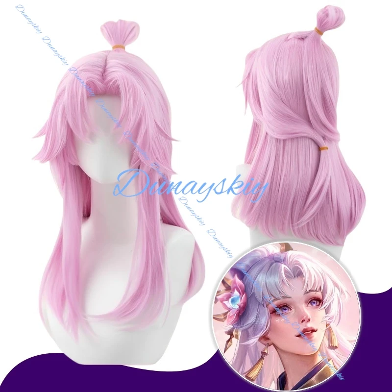 

Игра LOL Prestige Spirit Blossom Lux Косплей Парик 50 см Розовый Цвет Женские Парики Термостойкие Волосы Парик Синтетические Волосы