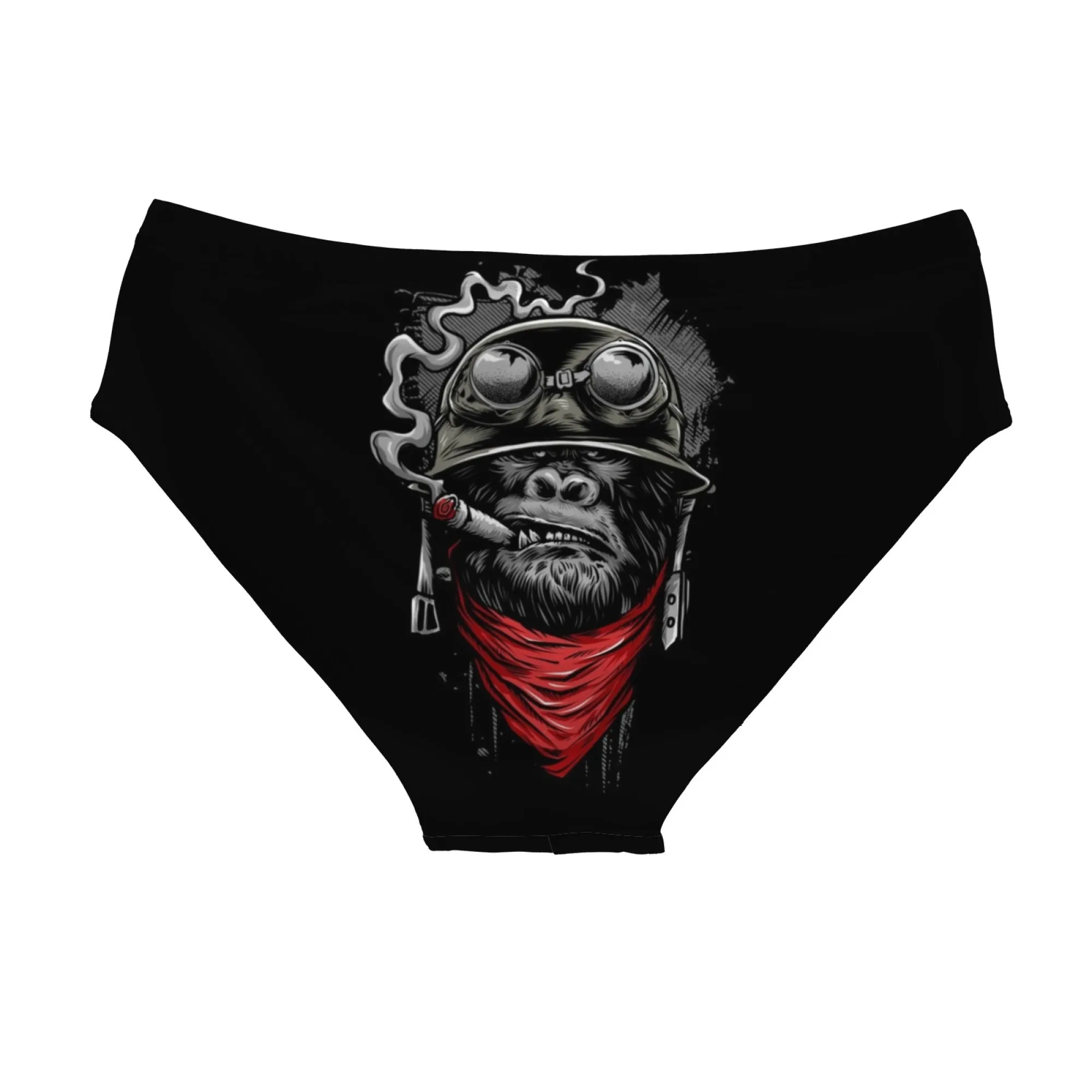 Helmet Gorilla Swim Trunks Slim Fit Durable Mens Drawstring Triangle Swim Trunks Water Park Island Sunbathing Mens Vacation Gift