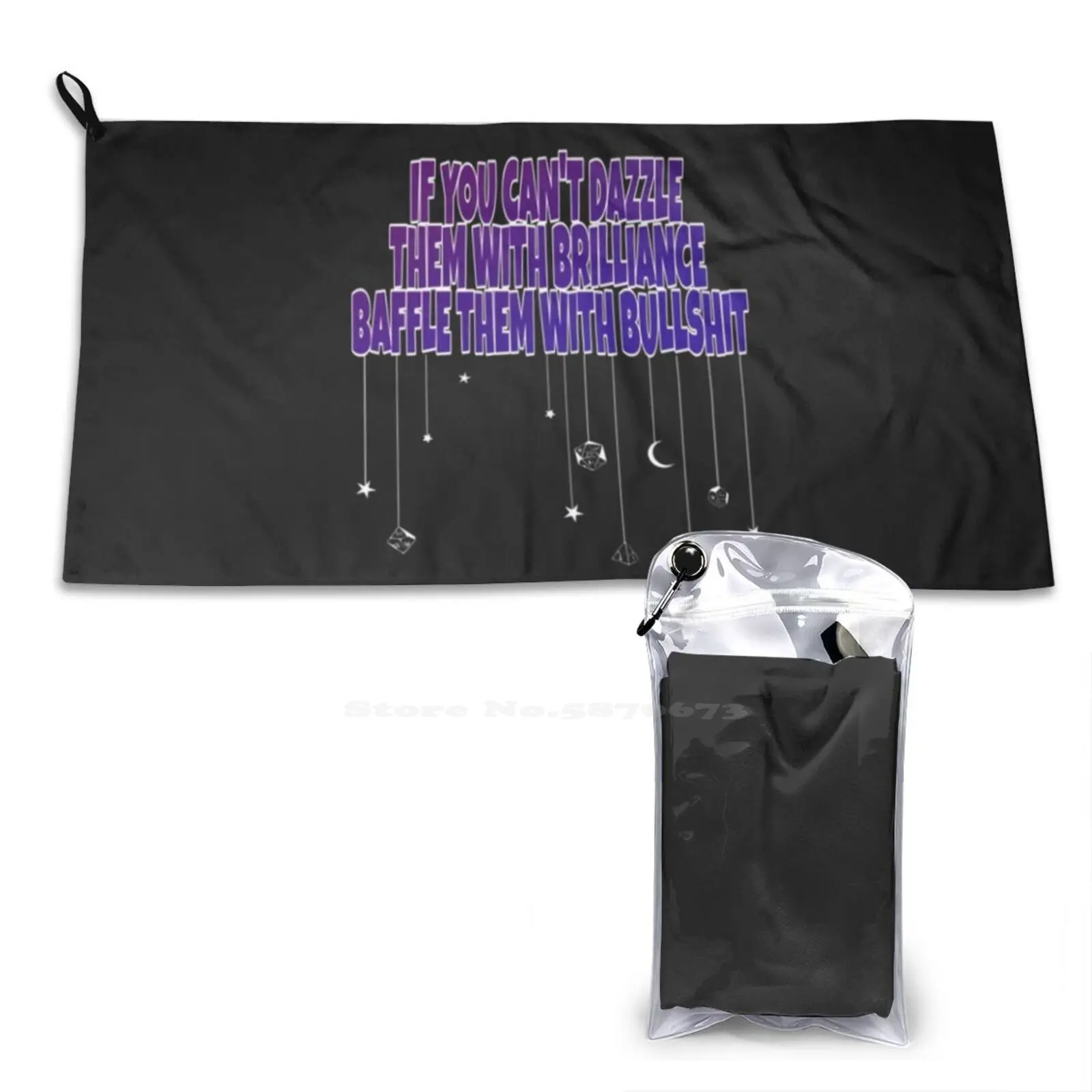 Brilliance And Bullsh * T Gym Outdoor Sports Fitness Towel Bath Washcloth Dnd Geek Mollymauk Inspired Stars Bullshit Circus