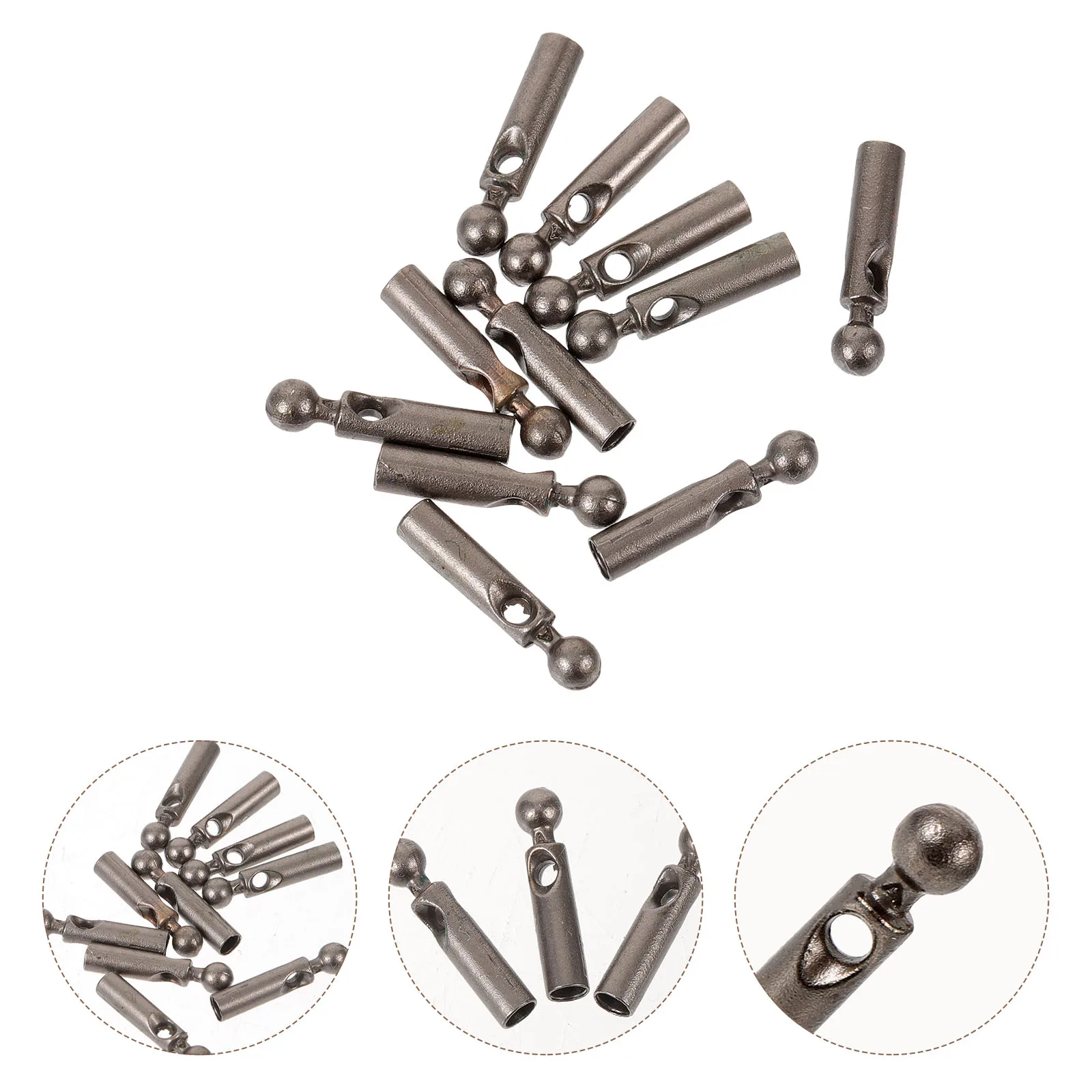 

11 Pcs Metal Umbrella Tail Beads Durable Safe Simple Design Repair Parts Replacement Foldable Bone Covers Accessories