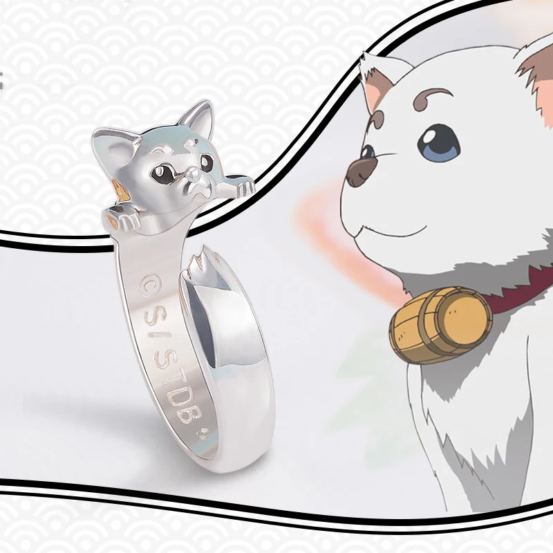 

Gintama Sadaharu Women Ring Silver 925 Finger Rings Cosplay Role Kagura Gintoki Anime Cos Figure Cute Ring Jewelry Accessories