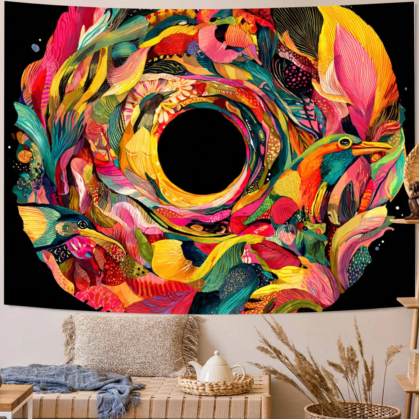 Colorful Vortex Theme Digital printing polyester wall hanging tapestry decorative Living room bedrooms Office background gift