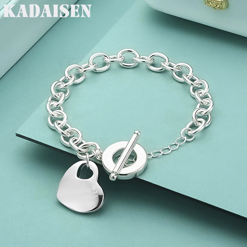 Modische Charms aus 925er Sterlingsilber, romantische Herz-Anhänger-Armbänder für Frauen, Hochzeitsgeschenke, feiner edler Schmuck, Temperament
