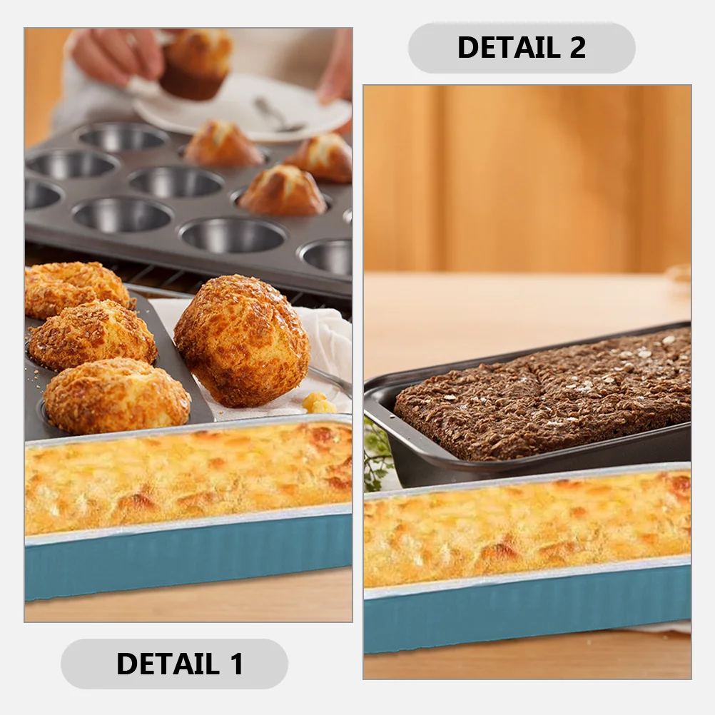 

30pcs Baking Mold 200ML Aluminum Foil Loaf Pans Mini Cake Pan with Lid Disposable Box Lids Suitable for Loafs Cookies Muffins
