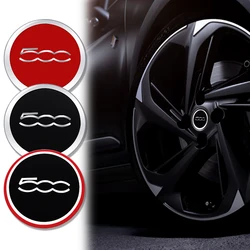 Aluminum 4PC 56mm 500 Logo Badge Car Wheel Center Hub Caps Emblem Stickers For Abarth Fiat 500X 500L 500E 500C Accessories