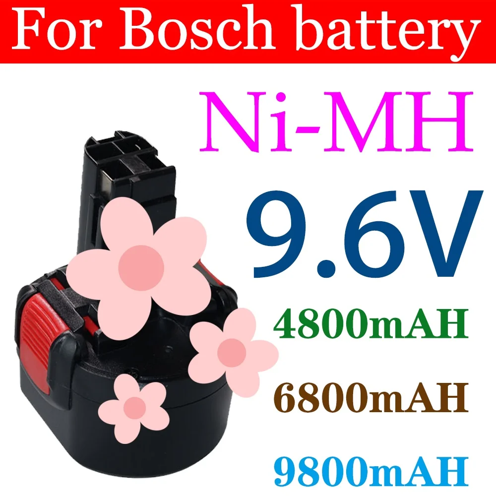 

4800mAh 6800mAh 9800mAh Rechargeable Replace Power Tools Battery for Bosch 9.6V PSR960 BH984 BAT048 BAT119