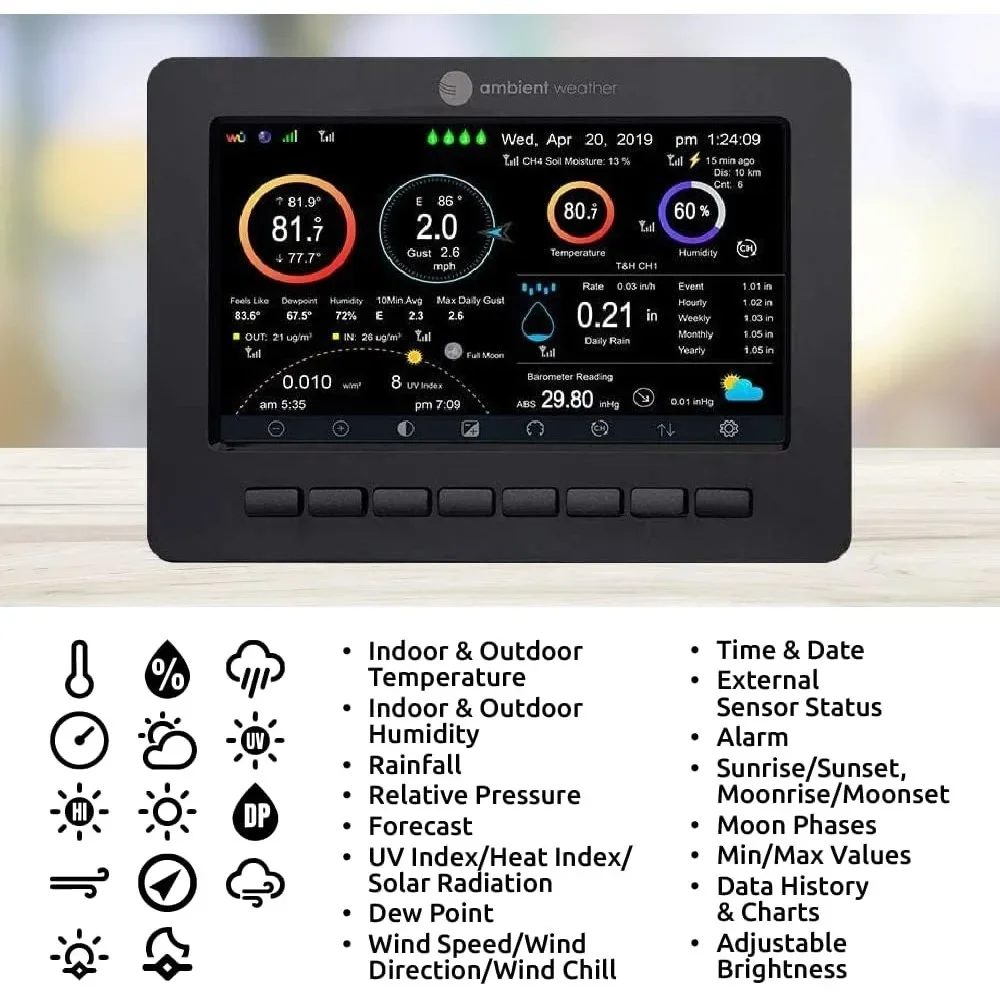 WS-5000 météo Ultrasonic Smart Weather Station