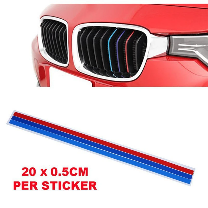 3 Color Front Bumper Grille Grill Vinyl Reflective Strip Sticker Decals M Sport For Bmw M3 M5 E36 E46 E60 E90 E92 Decoration