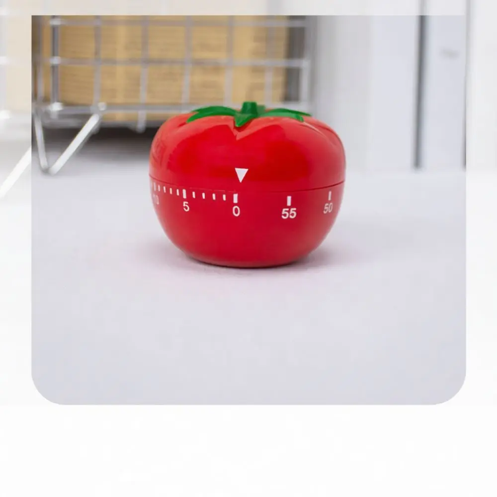 Cute Tomato Kitchen Timer Mechanical Reminder Fruit Shape Baking Tool Clock Gadget Handy Culinary Helper For Cooking
