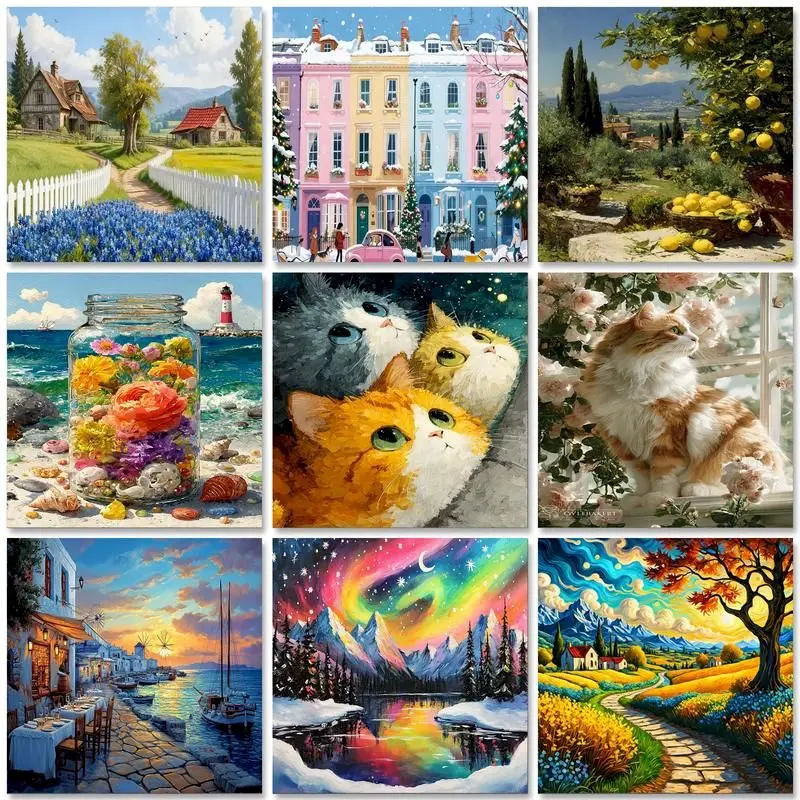 

GATYZTORY DIY Pictures By Number City Painting By Numbers Drawing On Canvas Hand Painted Picture Home Decor 50x40cm No Frame