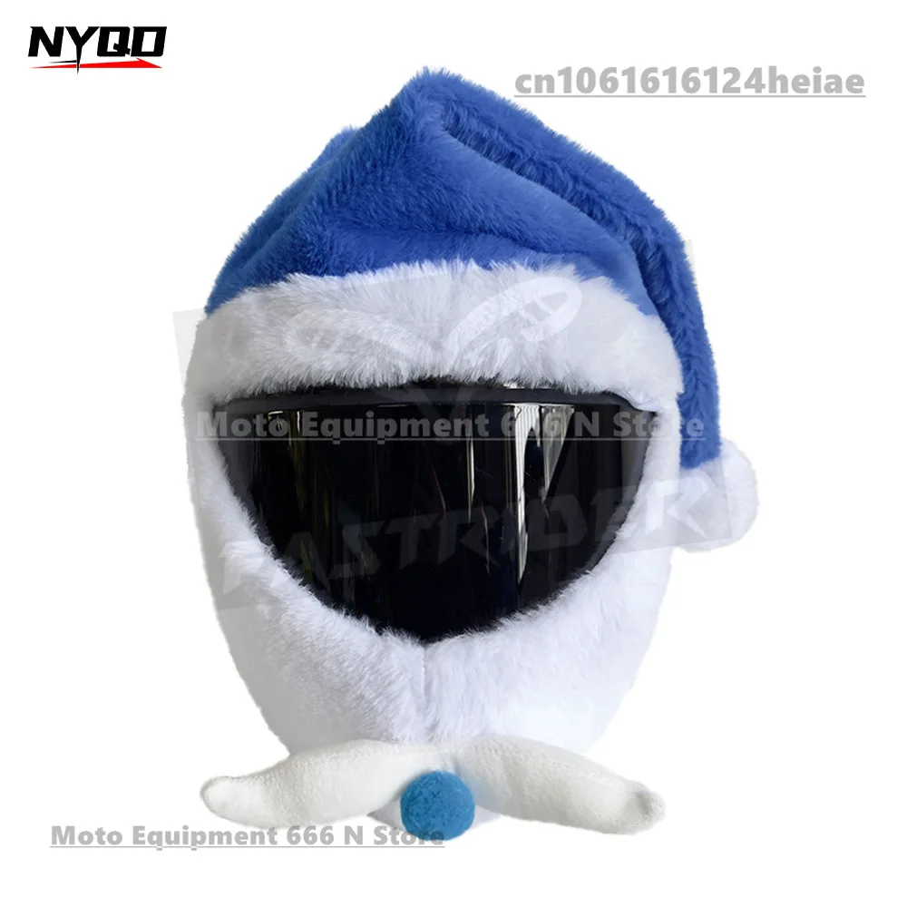 4 ألوان سنة جديدة سعيدة عيد الميلاد شخصية الدافئة دراجة نارية خوذة سانتا قبعة أفخم هود خوذة غطاء لفصل الشتاء #5