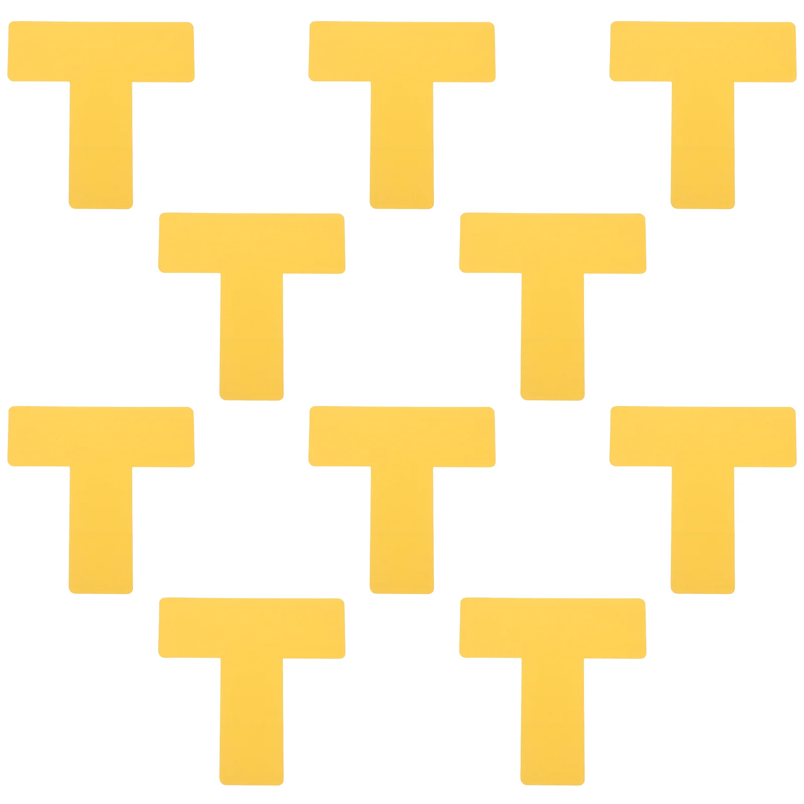 10pcs Yellow Positioning T-Shaped Self Adhesive Label Stickers For Desk Floor Marking Corner Organization Stickers Rectangle