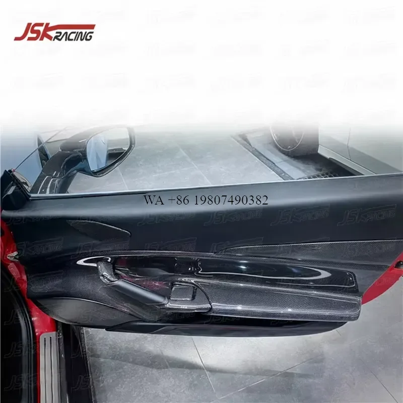 Wmwmnu Carbon Fiber Interior Door Handle Trim for 488 GTB Spider 2015 2016 2017 2018 Car Accessories Decoration