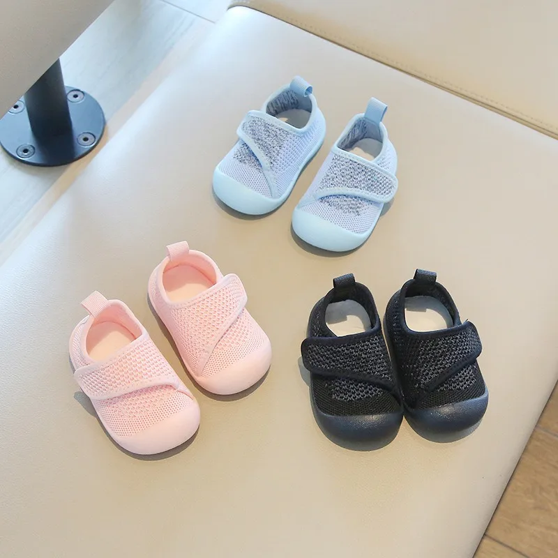 Baby Boys Girls Walking Shoes Spring Autumn Kids Casual Shoes Mesh Children Soft Sole Anti Slip Infant Newborn Knitted Shoes