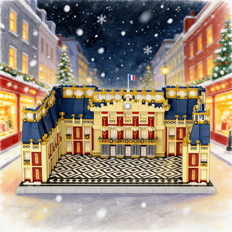 6335 Uds. MOC arquitectura Château de Versalles parte 1 modelo juguetes regalos de navidad bloques de construcción construcción DIY idea creativa
