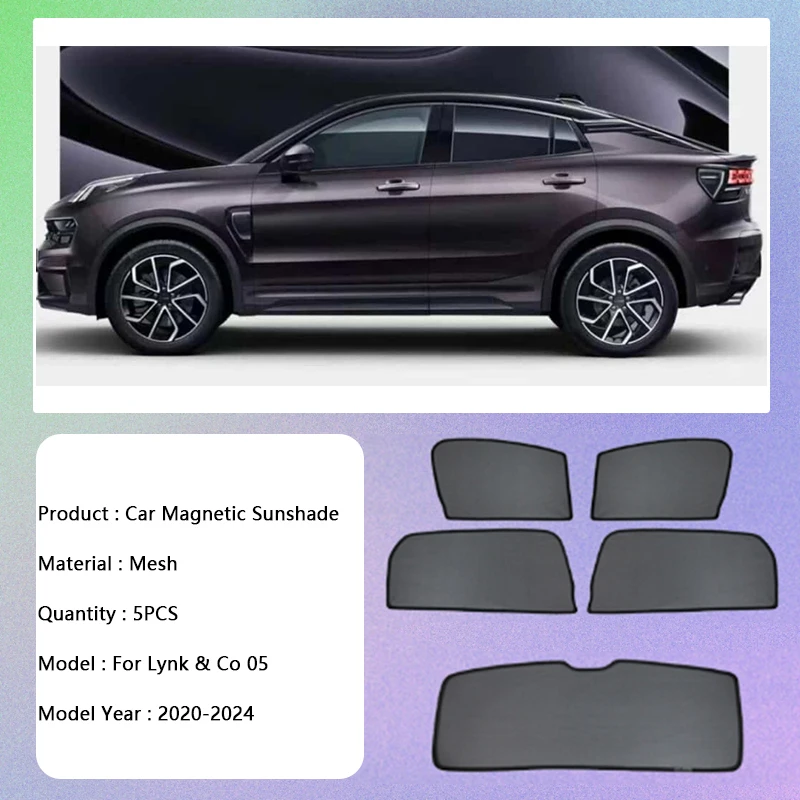 For Lynk Co 05 2020 2021 2022 2023 2024 UV Protection Curtain Magnetic Sun Shade Privacy Window Visor Car Accessories Auto Parts - Image 2