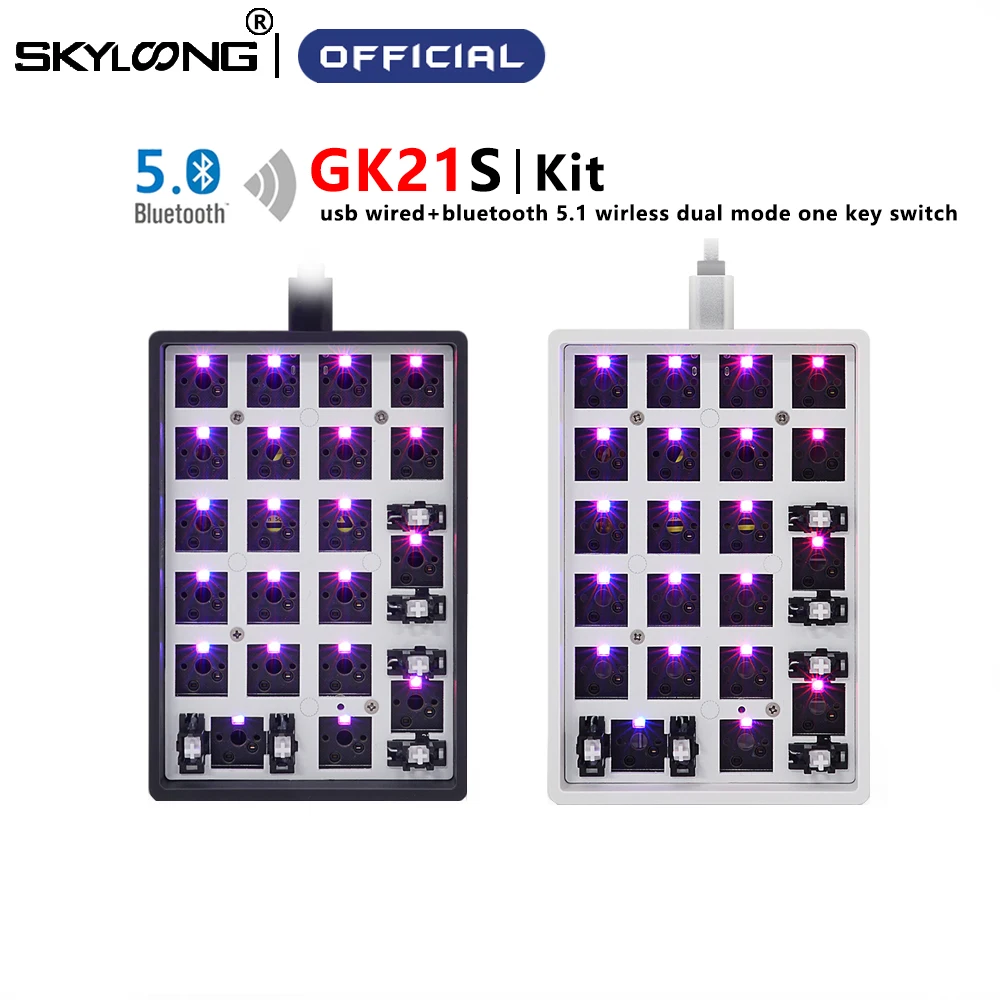 

Цифровая клавиатура SKYLOONG GK21S GK21, Механическая цифровая клавиатура, популярный заменяемый Bluetooth планшет, ноутбук, Рабочий стол RGB Smd Kailh Box MX Переключатель