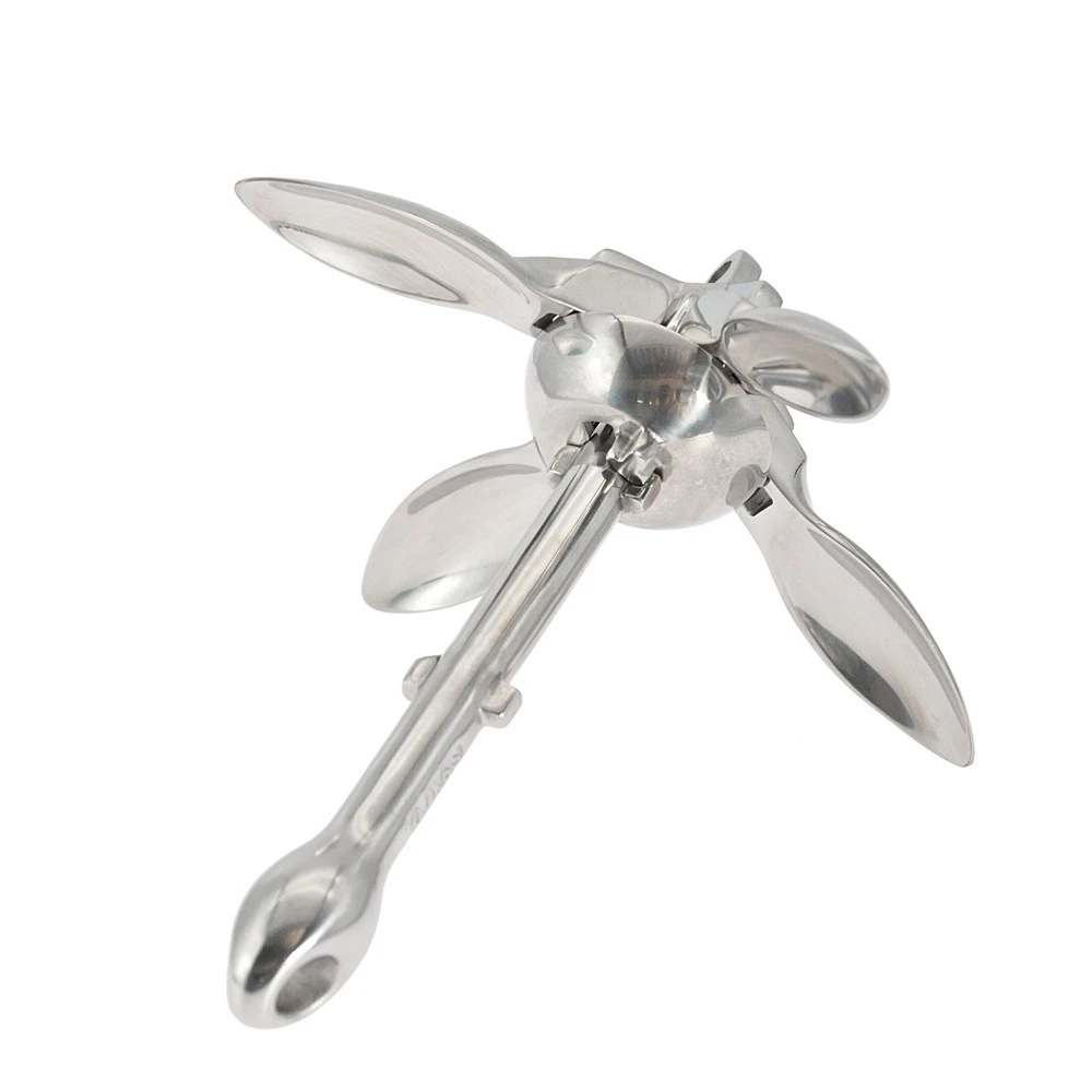 Folding Grapnel Anchor Kayak Inflatable Boat Canoe Fishing Dinghy Stainless Steel Marine Umbrella Anchor Compact Watercraft Use