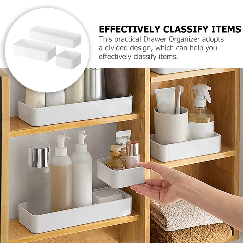 

3Pcs Kitchen Drawer Organizer Multi-Compartment Cutlery Box Divided Storage Organizer Utensil Tray Silverware Holder