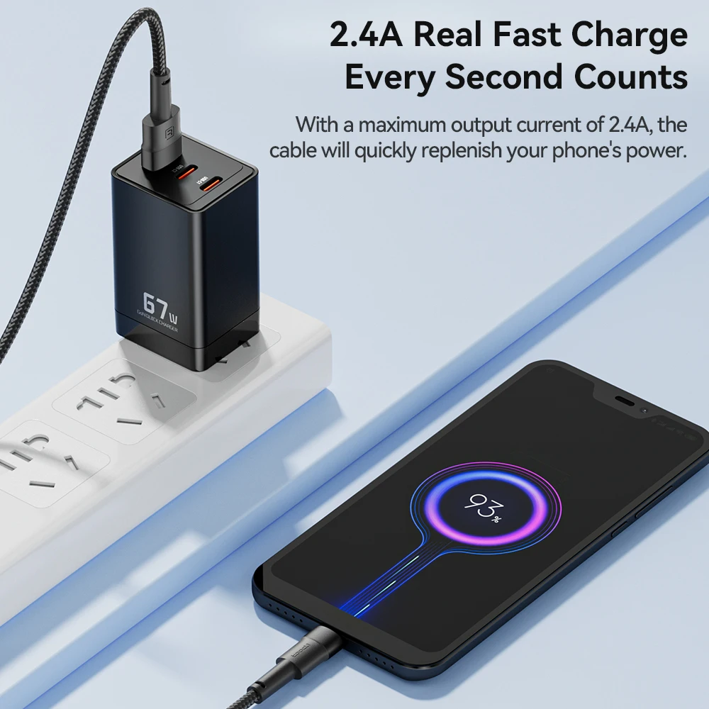 Toocki 5PCS 2.4A Micro USB Cable Fast Charging For Huawei Xiaomi Samsung Realme OPPO Android Phones USB Micro Charge Data Cord