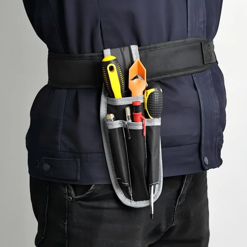 Tragbare Hüft-Werkzeugtaschen mit 4 Taschen & Metallhaken, Gadget-Tasche für die Taille, Elektriker-Werkzeugtasche, Robuste Werkzeug-Aufbewahrungstaschen – Detail 4