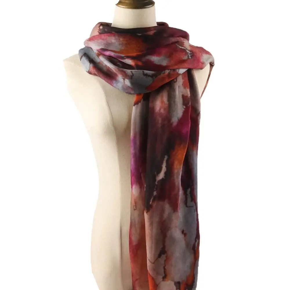 Casual acuarela Floral impreso chal bufandas algodón rayón transpirable Hijab bufanda suave largo mujeres turbantes