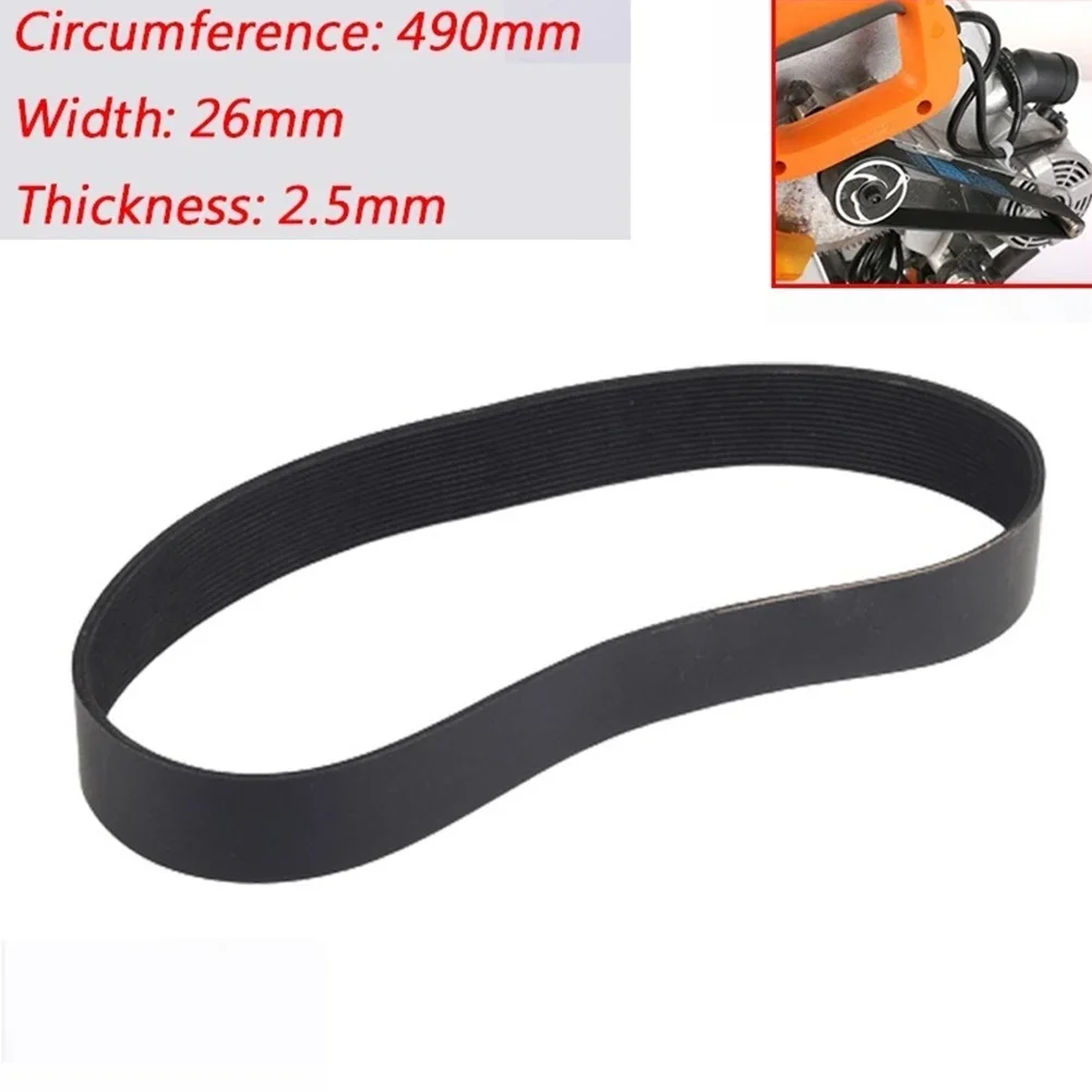 Power Tools Driving Belt Heat Resistance High Strength Rubber 2.5mm 26mm/ 1.02 Inch 490mm/19.3 Inch Garden Outdoor