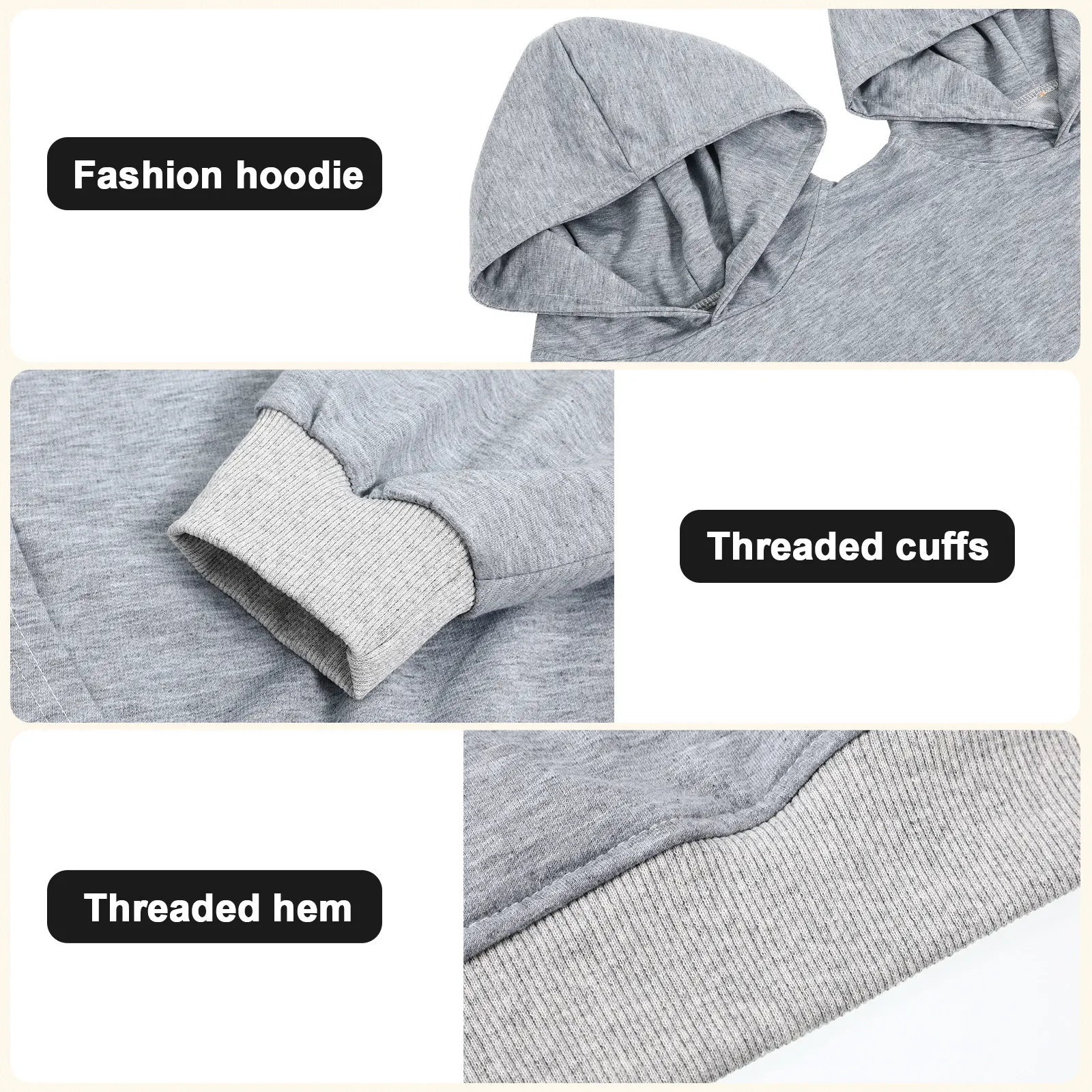 Oversize Couple Hoodie Conjoined Double Sweatshirt Funny Matching Hoodie for Couples Two Person Pullover Casual Wear view 4