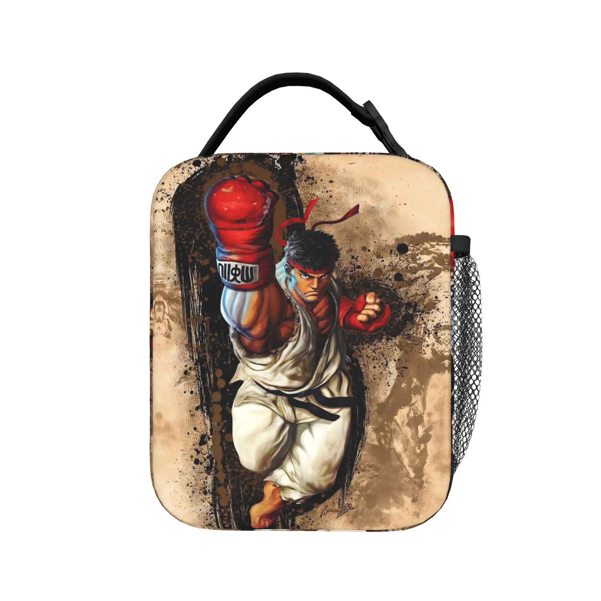 Ryu Street Fighter II Turbo Hyper Fighting Lunch Bag  Travel Lunch Box For Women Tote Handbags Oxford Convenient Cooler Bag