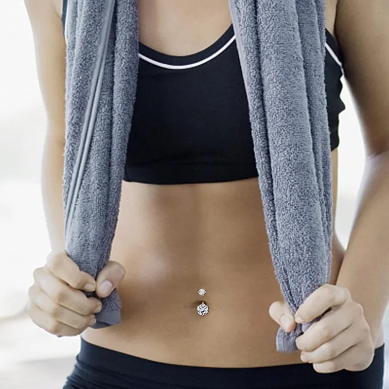 Gold Plated Belly Button Ring, Classic Navel Jewelry