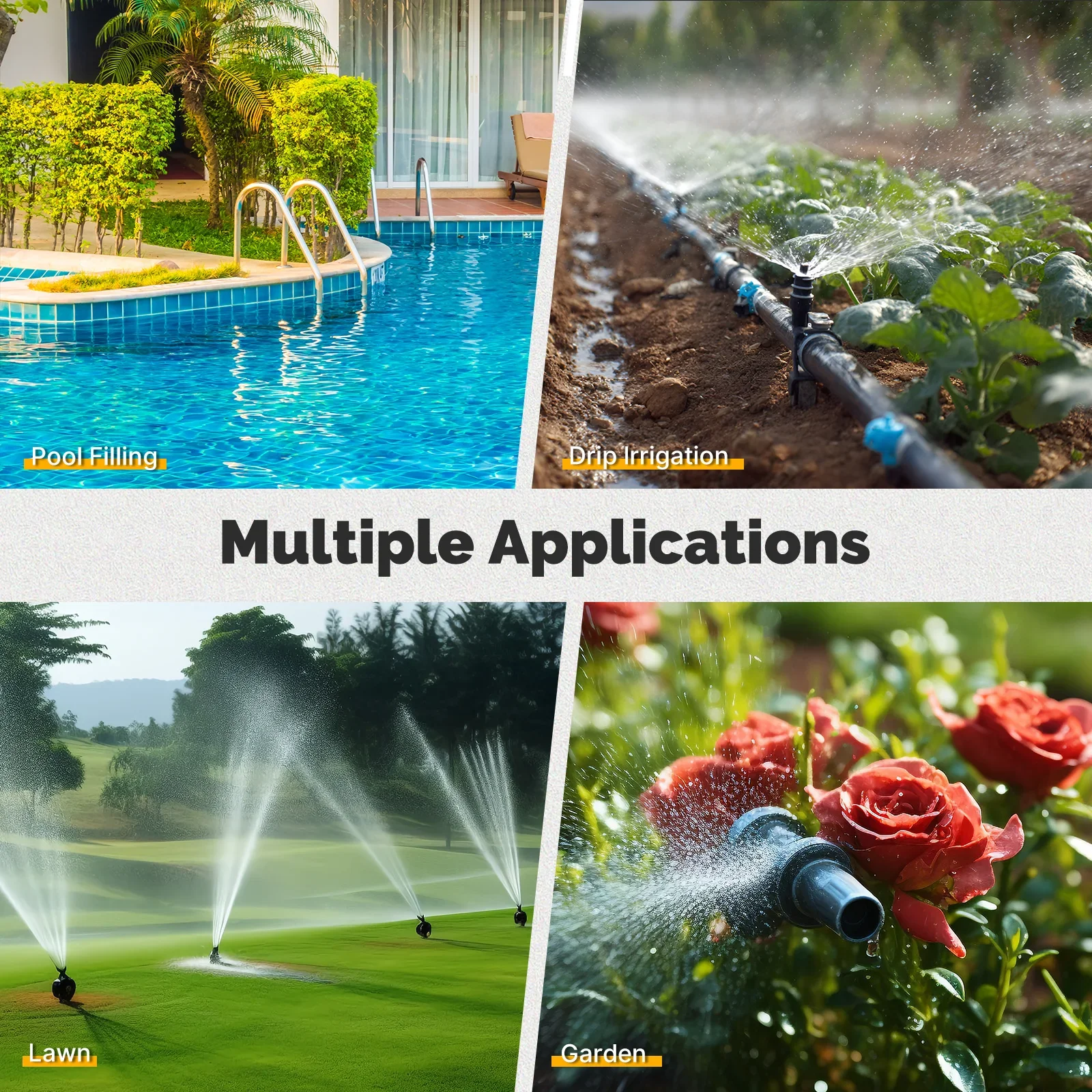 MOES Temporizador de água digital de 4 saídas, botão de entrada de latão, irrigação automática, tela LCD, IPX5, ferramentas de jardim, sprinklers