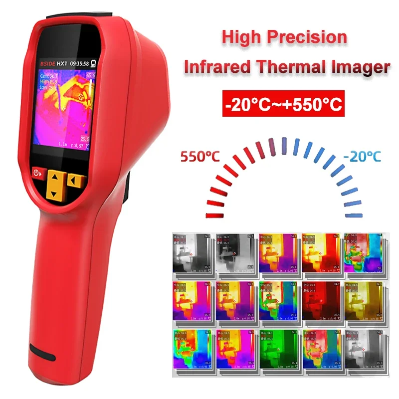 جهاز تصوير حراري محمول بالأشعة تحت الحمراء -20 ~ 550 ℃   240 × 240 الأشعة تحت الحمراء كاميرا حرارية خط أنابيب التدفئة تسرب السيارات فحص التصوير الحراري HX1