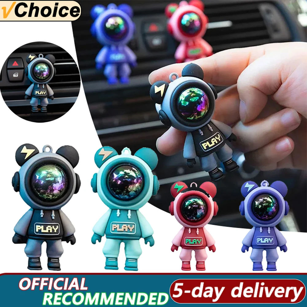 Cartoon Astronaut Car AC Vent Freshener Pad Long Lasting Scent Auto Interior Decor Clip Fragrance Accessories For Car