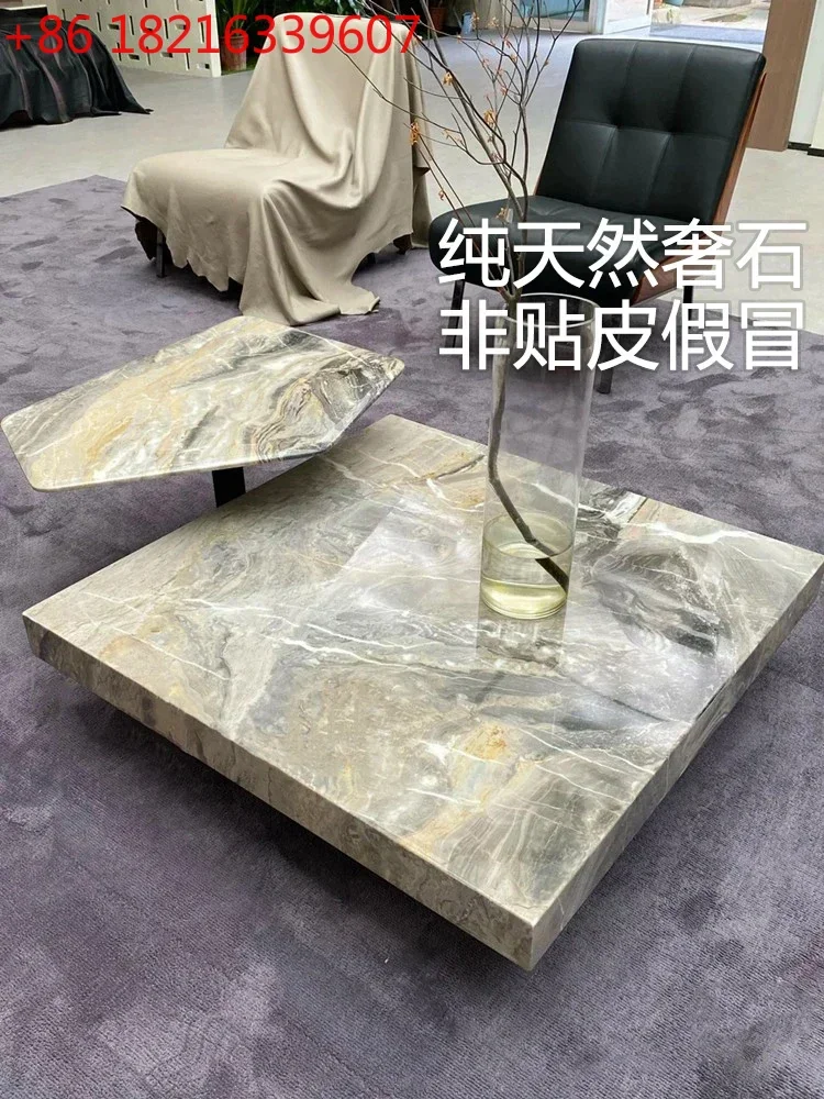 

Coffee Table Luxury Stone Marble Extremely Simple and Light Luxury Square Lift