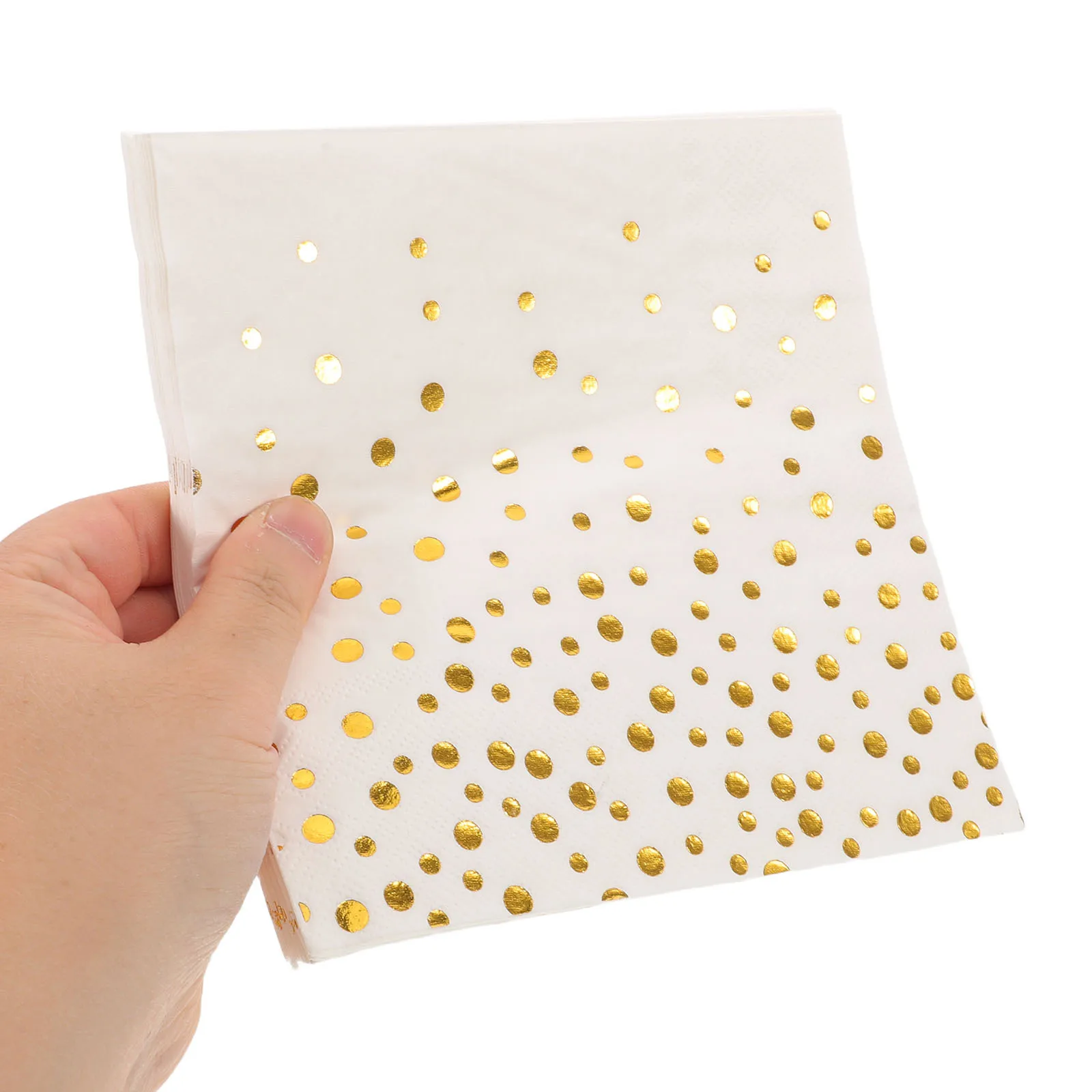 

100Pcs Disposable Dot Paper Wedding Napkins Cocktail Napkins Gold Foil Elegant Beverage Bridal Shower Anniversary Party